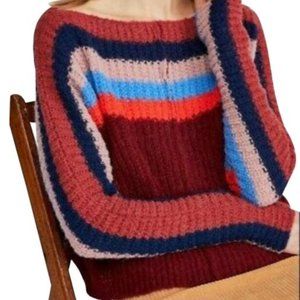 Free People Striped Alpaca Pullover Sweater